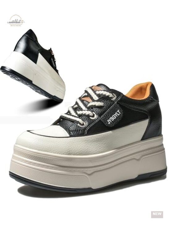 Shoes - Women's Chunky Platform Sneakers Cushioned Lace Up Casual Walking Shoes